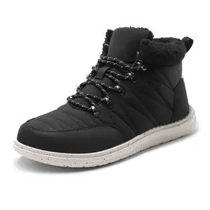 Bruno Marc Men's Warm, Lightweight Lace-Up Walking Boots - Furry Footwear for Outdoor Shoe Needs