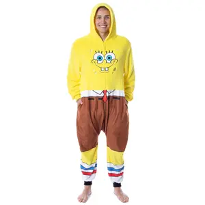 Nickelodeon Mens' SpongeBob SquarePants Character Union Suit Costume Sleep Pajama Soft Loungewear