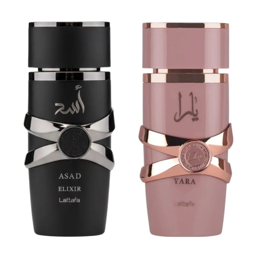 Women's Fragrance 2-Piece Bundle, Bold vs Soft Fragrance Formulations Including Asad Elixir and Yara Elixir, Two-Piece