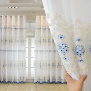 Embroidered Lace Curtain, Double Layer Window Curtain, Modern Simple Embroidered Curtain, Window Screening for Home Living Room Bedroom Hotel