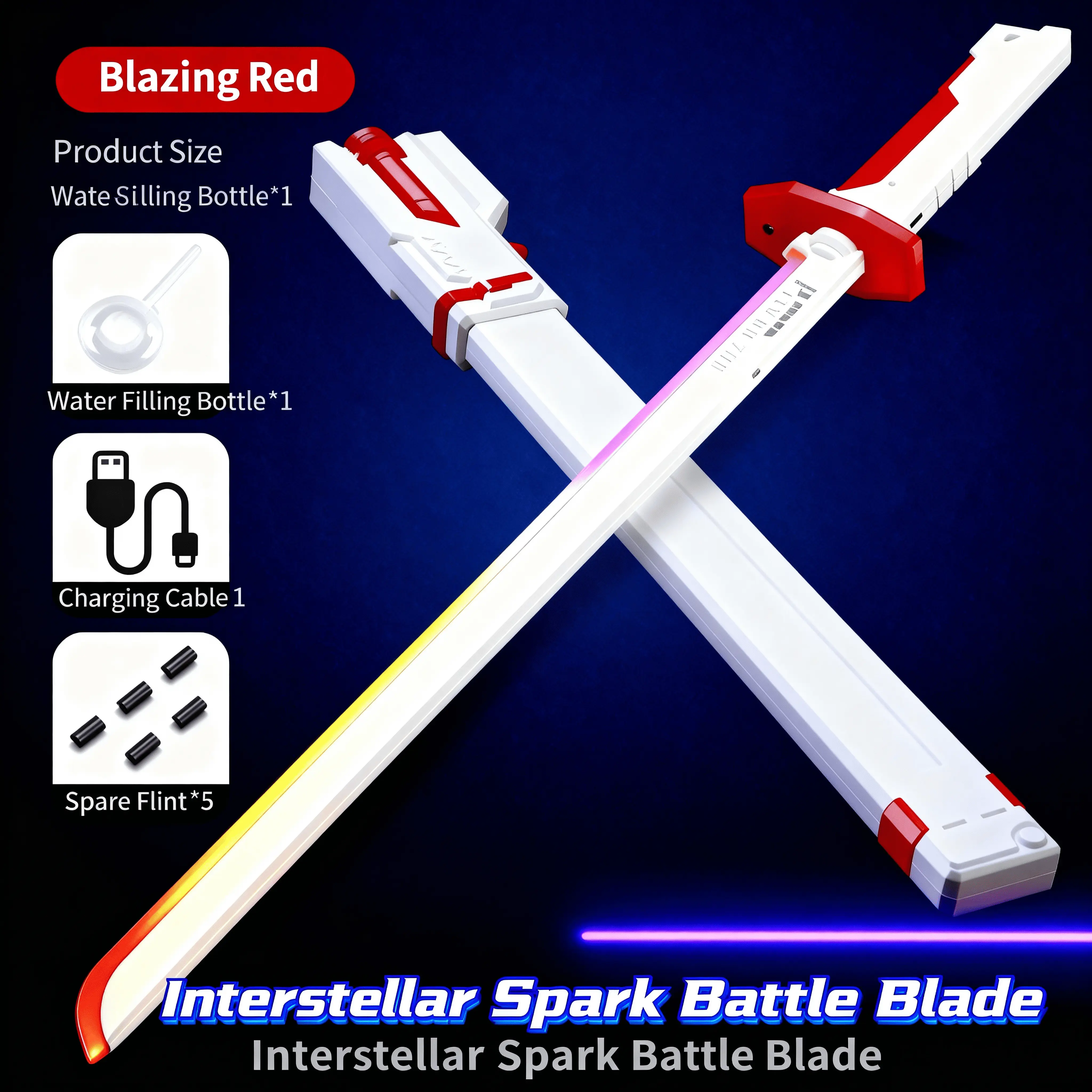 SparkBlade Samurai Light Up Sword Saber - 31.5 in Handheld LED Saber, RGB Lights, Durable Cyberpunk Katana Toy for Cosplay, Festivals, Collectors of Unique Props, Raves
