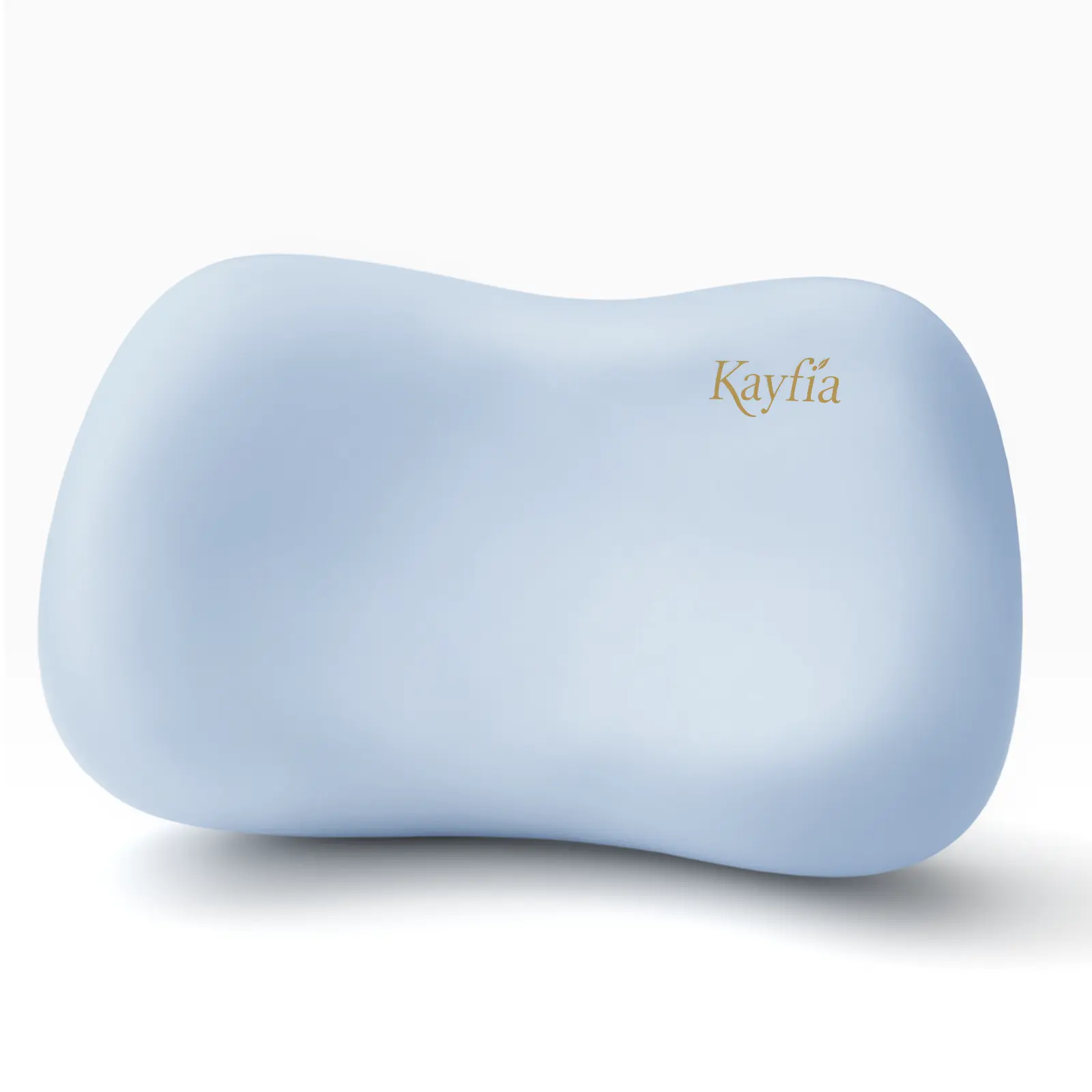Kayfia Cooling Memory Neck Pillow, Adjustable Ergonomic Memory Foam Neck Pillows, Cervical Support, Grey/Blue