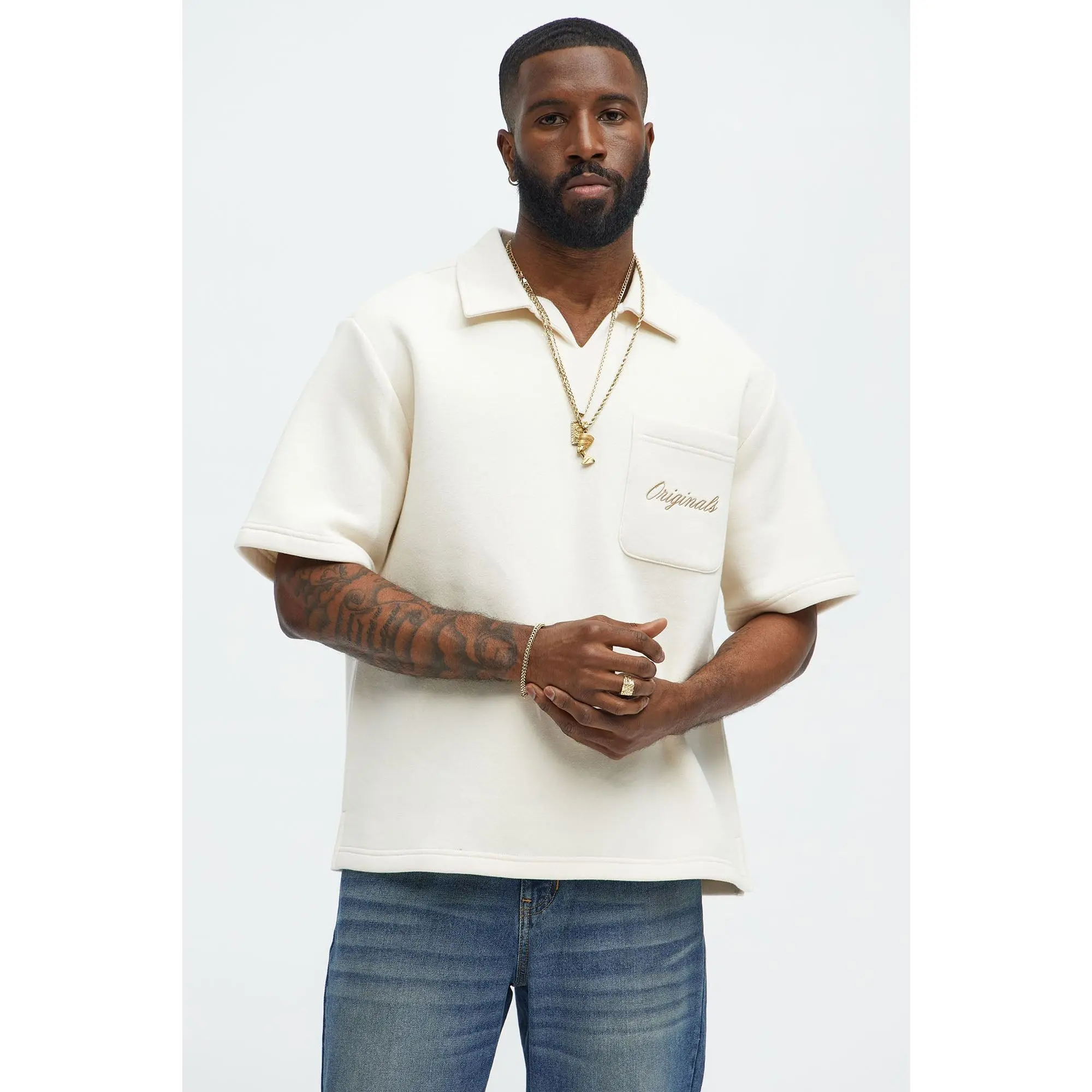 Tyson Happy Mistake Short Sleeve Polo - Cream