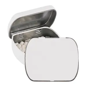 2 1/2" White Metal Mint Tins with Peppermint Candy - 24 Pc.