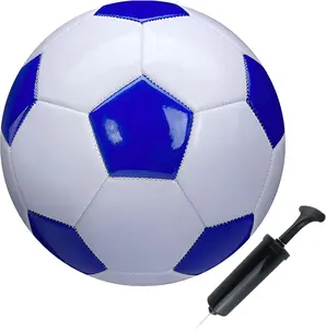 Classic Anti-Explosion Soccer Ball Football - Sizes 2,3,4,5, White Blue, Indoor/Outdoor, Suitable for Kids as Training Practice or Gift
