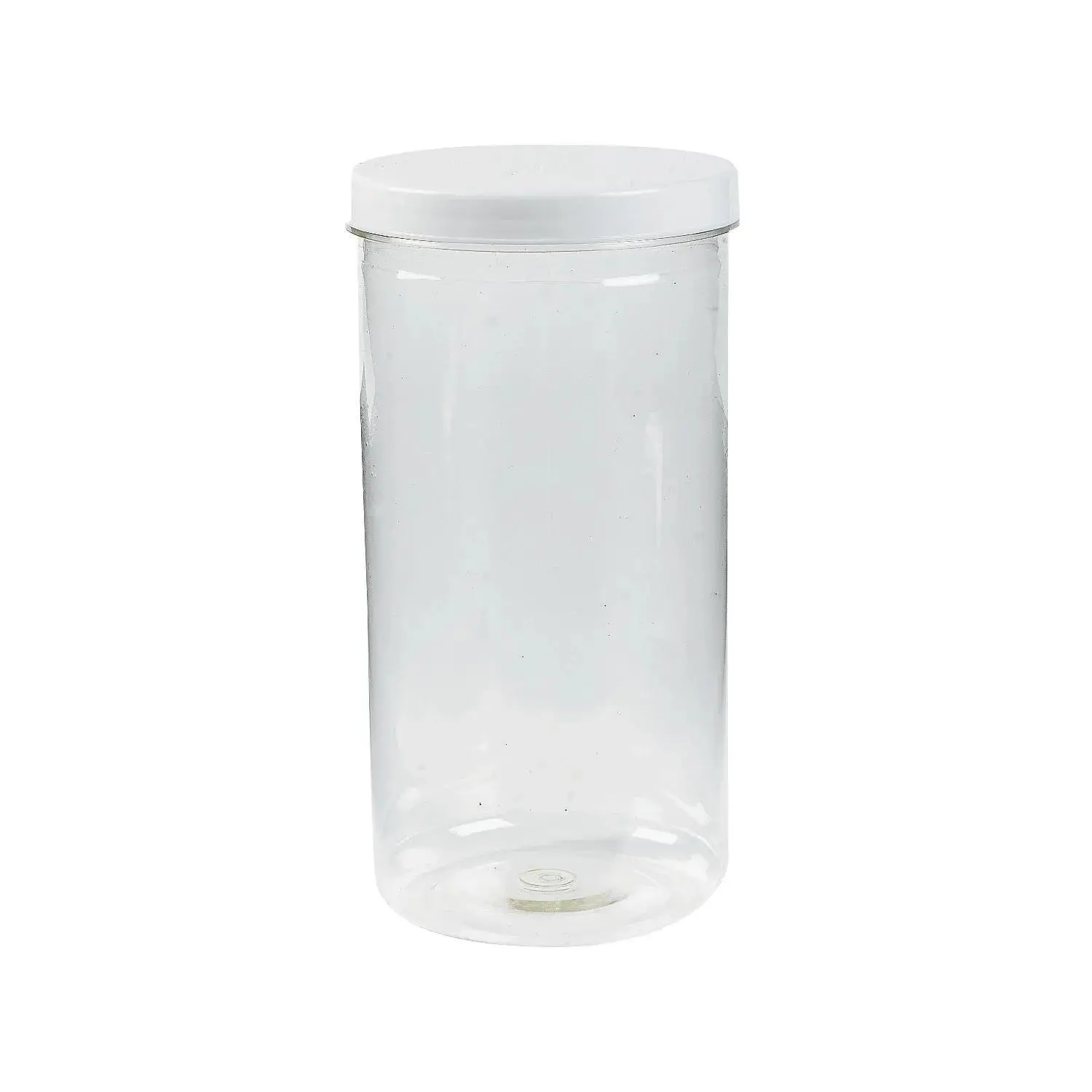 4" x 8" Tall Clear Plastic Cylinder Jars with Lids - 12 Pcs.