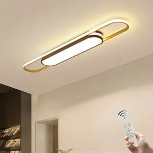Modern LED Linear Ceiling Light Dimmable with Remote Control for Kitchen Dining Room Cloakroom Hallway (43.7" Length)