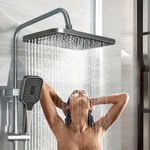 Modern Two-Piece High Pressure Shower Set with Handheld Large Panel, Tubeless Minimalist Design, Easy Clean Luxury Bathroom Equipment, Handheld Showerhead Set