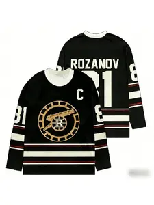 2026 Men's Newly Heated Competitor Hockey Jersey Long Sleeve T-shirt Men's and Women's Rozanov HOLLANDER T-shirt Neutral Top Pullover Athletic Tops