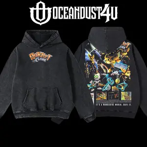 OceanDust4U 'Ratchet & Clank' Hoodie 100% Premium Cotton Oversized Fit Pre-Washed Unisex Classic Top American Made