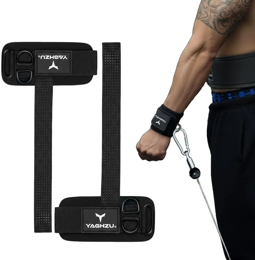 Weight Lifting Straps with D Ring - Adjustable Weightlifting Wrist Straps with D Ring | Cuffed Steel D-Ring, Padded Wrist Support Gym Straps, Fits All Cable Machines, Unisex, Anti Slip, Heavy Duty Weight Lifting Straps for gym
