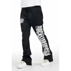 Keve Black Knitted Mohair Flare Sweat Pant