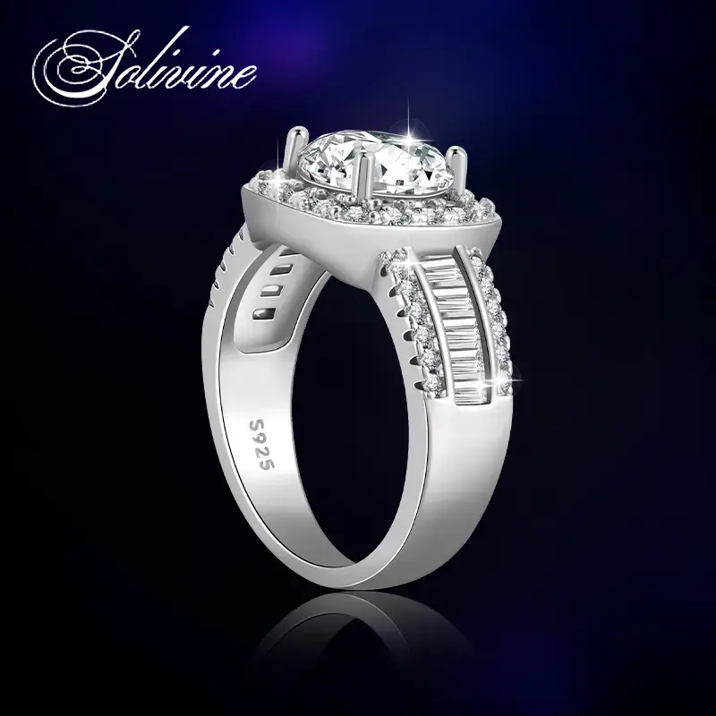 3CT Square Halo Ring, 5A CZ Wedding Band for Women, Engagement Ring Jewelry Promise Ring Gift for Her Bridal Rings Statement Ring