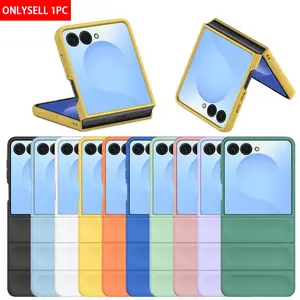 Candy-colored phone case Cover with Phantom Shield fingerprint protection and hard PC back plate, suitable for Samsung Galaxy Z Flip7, Z Flip7FE, Z Flip6, Z Flip5