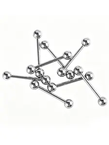 10 Pcs Stainless Steel Tongue Rings, Minimalist Luxury Tongue Piercing Jewelry, Multiple Sizes Available 0.24-1.5 Inch