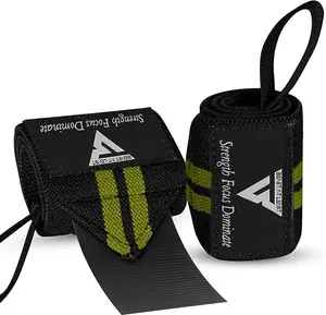 Weightlifting Wrist Wraps – 18” Heavy Duty Cotton Wrist Support with Thumb Loop for Powerlifting, Strength Training & Bodybuilding