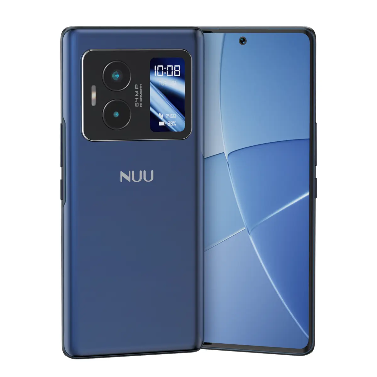 NUU B40 5G All-New Vista Display Cell Phone Dual AMOLED Screen Interface OLED Screen 120Hz 64 MP Camera (Sony Sensor) 8GB / 256GB Android 15 | Exceptional Viewing | US Version | 1 Yr Warranty | Midnight Grey