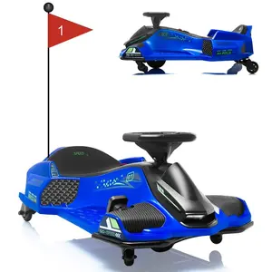 GARVEE 24V Kids' Electric Ride-On Drift Car - 7Ah Battery, 180W Brushless Motor, Front & Tail LED Lights, Music Function, Low-Power Alarm, 110 lbs Weight Capacity, Blue