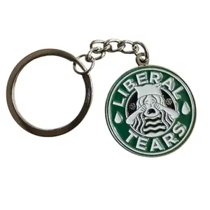 Liberal Tears Keychain - Green Design with White Text - Features tears of liberals