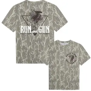 Pull Time Run And Gun Bottomland Camo Shirt, Turkey Hunting 3D Graphic Tee, Outdoor Gift