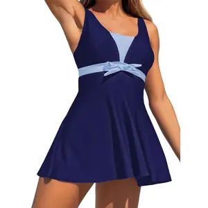 Aleumdr Women's Printed Two Piece Tankini Swimsuits Tummy Control Swim Dress High Waisted Boyshort with Pockets Soft Nylon Spandex Blend Adjustable Straps SpringStatements