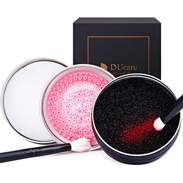 DUcare Makeup Brush Cleaner Makeup Brushes Solid Soap Cleanser with Color Removal Sponge Brush Cleaning Mat, Silicone Makeup Cleaning Cosmetic Cleaner Blenders Shampoo Removes Shadow Color