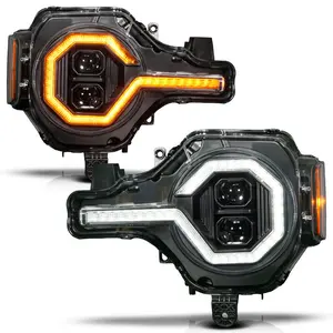 FORD BRONCO 21-26 Z-SERIES FULL LED PROJECTOR HEADLIGHTS BLACK W/ DRL SWITCH, INITIATION & SEQUENTIAL