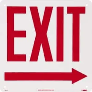AccuformNMC Glow-in-the-Dark Rigid Plastic Exit Sign - 10" Wide, 10" High, Model GL17R (Home Improvement, Security & Safety Work Safety Equipment)
