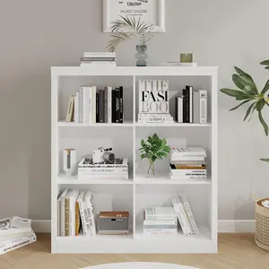 53" Tall  Bookshelf,6 Cube Bookcase, Storage Shelf for Study, Bedroom, Living Room ﻿