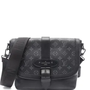 Pre-owned Louis Vuitton canvas Shoulder Bags Saumur Monogram Eclipse Shoulder Bag
