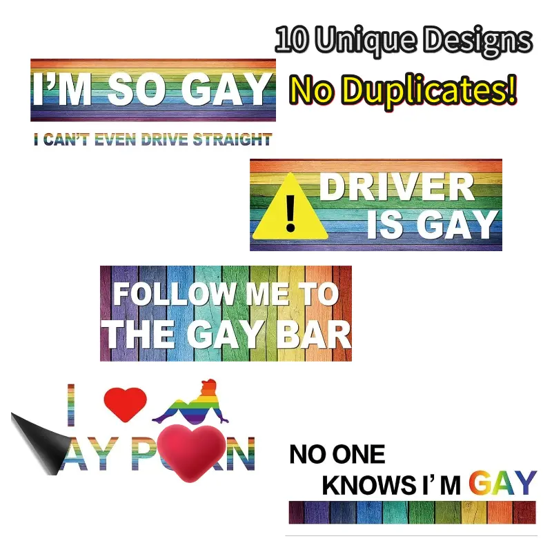 10 Pcs Funny LGBT Rainbow Pride Refrigerator Magnet & Fridge Magnet Set, Durable Waterproof Creative Kitchen Gadget, Hilarious Prank Gifts for Adults, Novelty Magnetic Decals for School Locker, Home Office, and Metal Door Decor