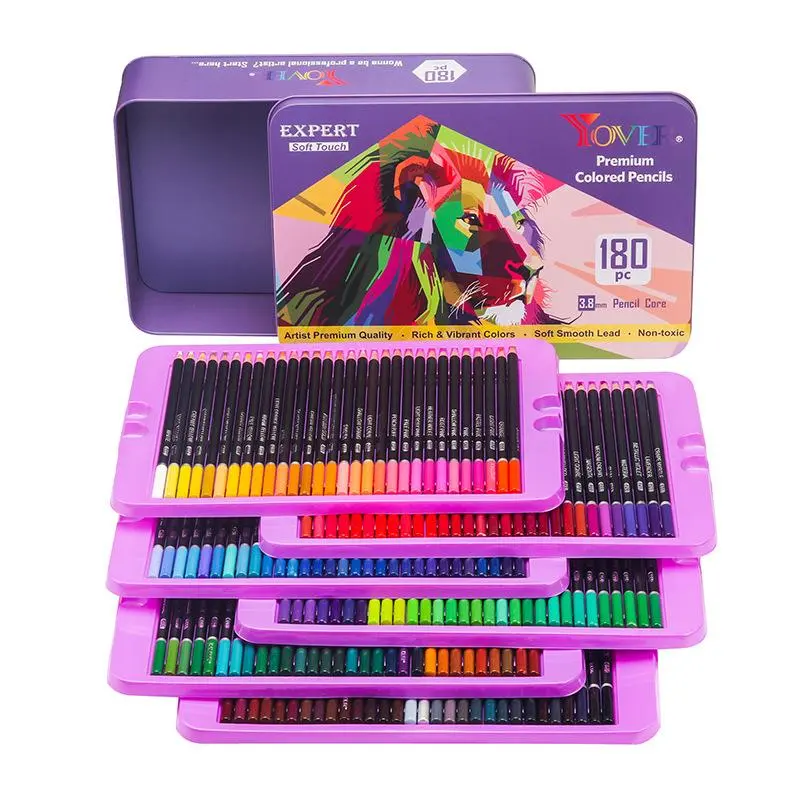 Colored Pencil Set, 180pcs/box Colorful Pencil Set, Soft Core Pencil for Coloring Drawing Sketching Shading Blending, Art Supplies