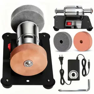 Compact Belt Sander; 7-Speed Variable Speed Electric Belt Sander; Dual Wheel Electric Bench Grinder; Non-Slip Low Noise Metal And Wood Grinding Dual-Head Grinding Machine Desktop Electric Coarse And Fine Grinding Wheel Polishing Stone