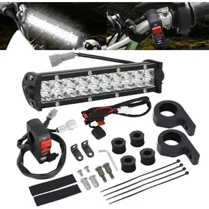 Off-Road Motorcycle Light Bar 60W 4200LM Motorcycle Front Light Bar Suitable for KLX110 CRF110 TTR110 YZ250F Compatible with Most 7/ 8inch Handlebars 60W Front Light Bar