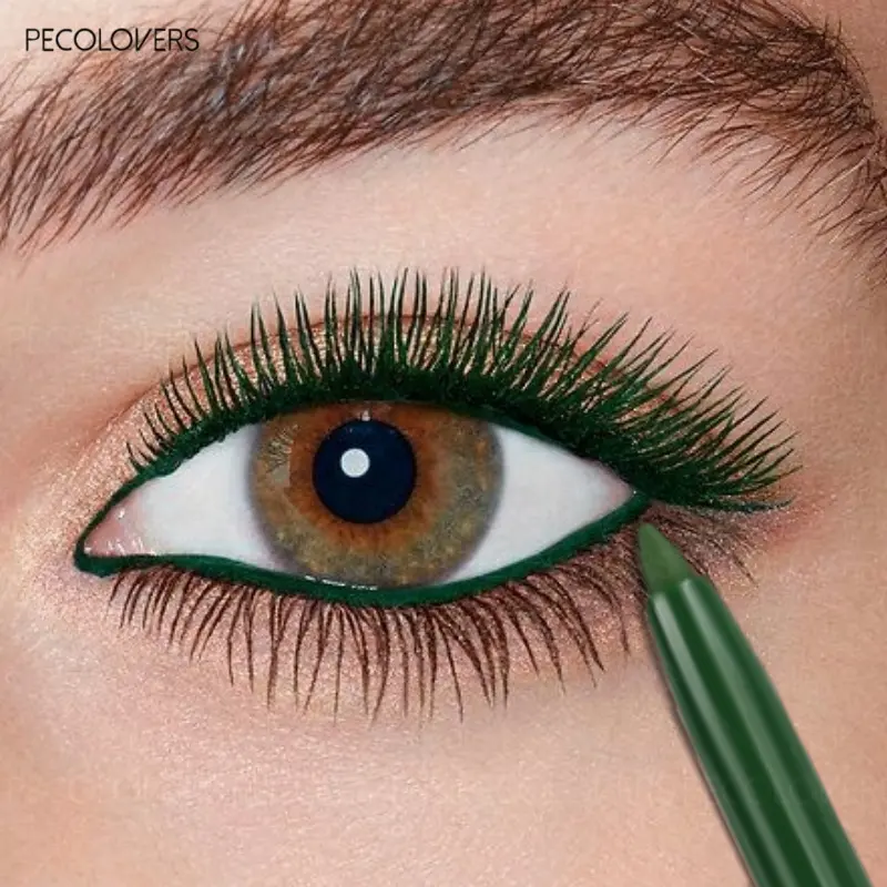 1PC Green Eyeliner Gel Pencil High Pigment Matte Lying Silkworm Pen Soft Easy Wear Eyeliner Lasting Eye Makeup Matte Eyeliner Pencils