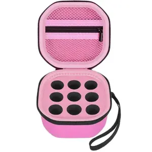 Insulin Fridge Holder Vial Storage Case for Fridge, Fits Standard 10ml U-100 Short Vials, Hard Shell Insulin & Peptide Vial Protector with Wrist Strap, No Ice Pack, Zipper Storage Box, Peptide Storage Container -  (9-Slot) (Box Only)