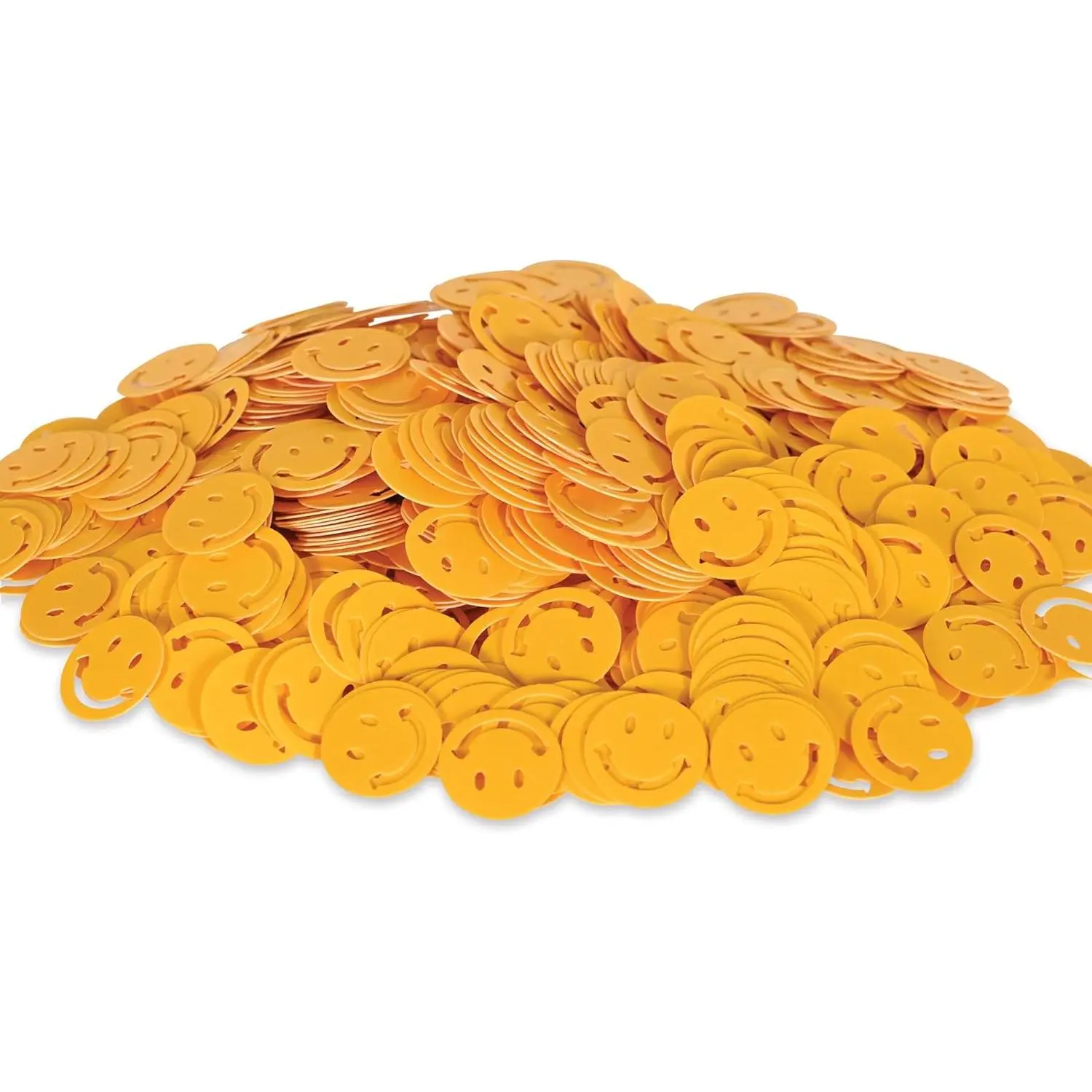 Fanci-Fetti Smile Faces Party Supplies 1 oz Yellow Plastic Confetti for Festive Occasions High Quality 60's Party Item