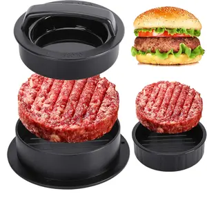Burger Press Hamburger Patty Maker Slider Press Stuffed Burger Patty Press Regular Burger Patties Cookery Mold 3 in 1 Non Stick Kitchen Barbecue Tool