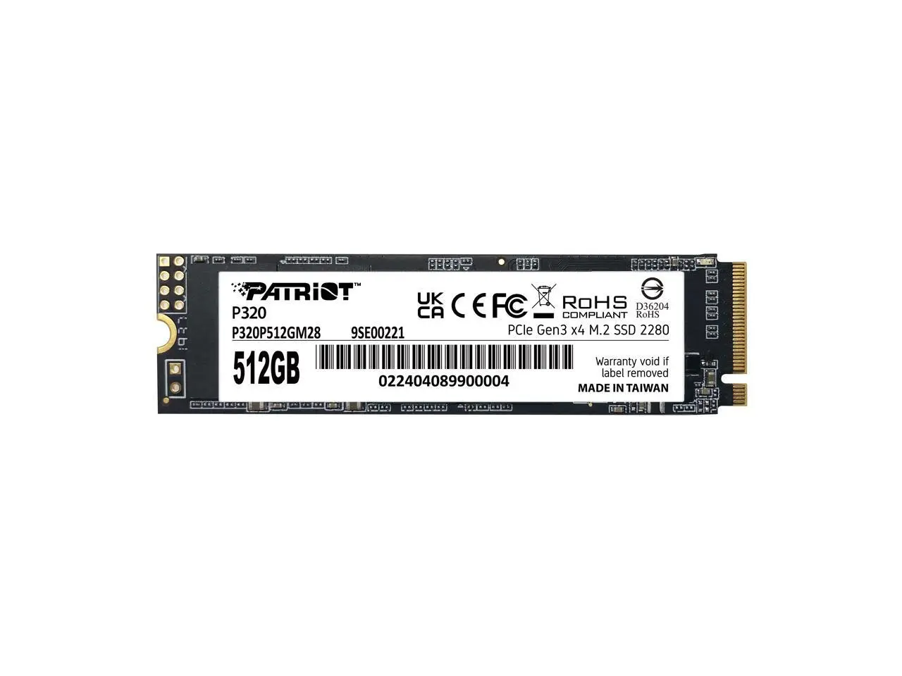 Patriot P320 M.2 2280 512GB PCI-Express 3.0 x4 Internal Solid State Drive (SSD) P320P512GM28 Up to 3,000MB/s Patriot P320 M.2 2280 512GB PCI-Express 3.0 x4 Internal Solid State Drive (SSD) P320P512GM28 Up to 3,000MB/s