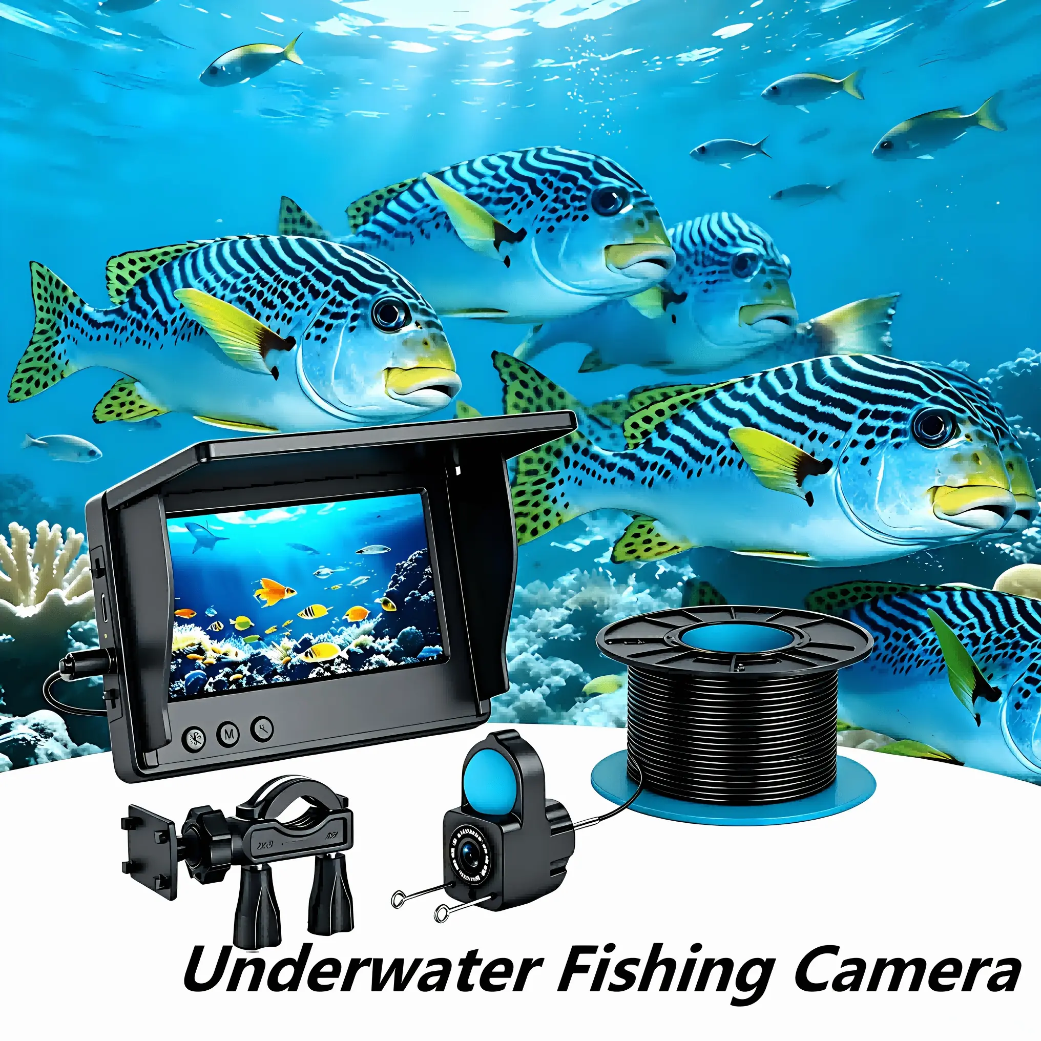 4.3 Inch HD Underwater Fishing Camera, Portable Night Vision Fish Finder, Waterproof Ice Fishing Camera With 220° Wide Angle, Underwater Monitor For Lake Sea Winter Ice Fishing