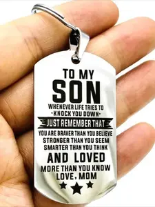 2 sets of family keychains from mom and dad pendant retro stainless steel bag keychain pendant bag hanging accessories Keychain For Bags Keychain Parking Key