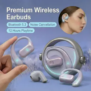 These 2-in-1 open-back in-ear headphones feature Bluetooth 5.4 for wireless connectivity, low latency, touch controls, and noise cancellation, making them suitable for running, workouts, and everyday use.