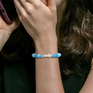 Dolphin Tracking Bracelet, Supports Ocean Protection, Unisex Elastic Design, One Size Fits Most, Ideal for Men and Women, Beaded Bracelet
