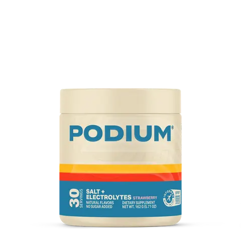 PODIUM NUTRITION Strawberry Hydration Supplement with Salt, Potassium, Sodium - Gym Supplement for Muscle Support, Daily Use