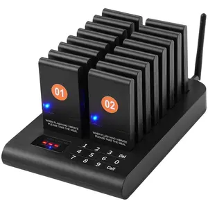 VEVOR Restaurant Pager System, Wireless 400m Long Range Lineup Waiting Queue Signal, Guest Customer Calling Beepers with Vibration Flashing, 10 Buzzers for Food Truck, Church, Nursery, HospitalVEVOR Super Brand Day