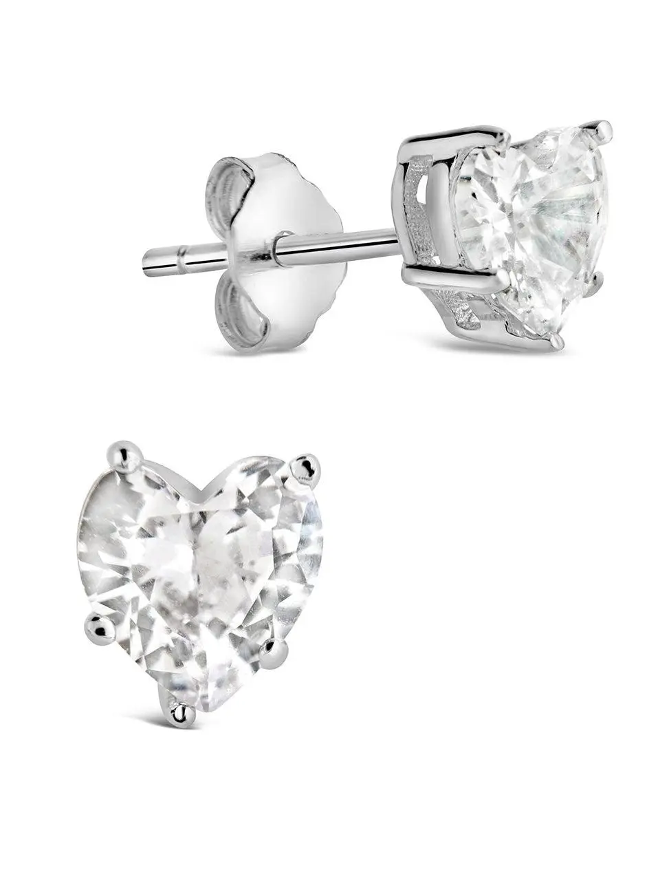 Sterling Silver 5mm Heart CZ Stud Earrings Sterling Silver 5mm Heart CZ Stud Earrings