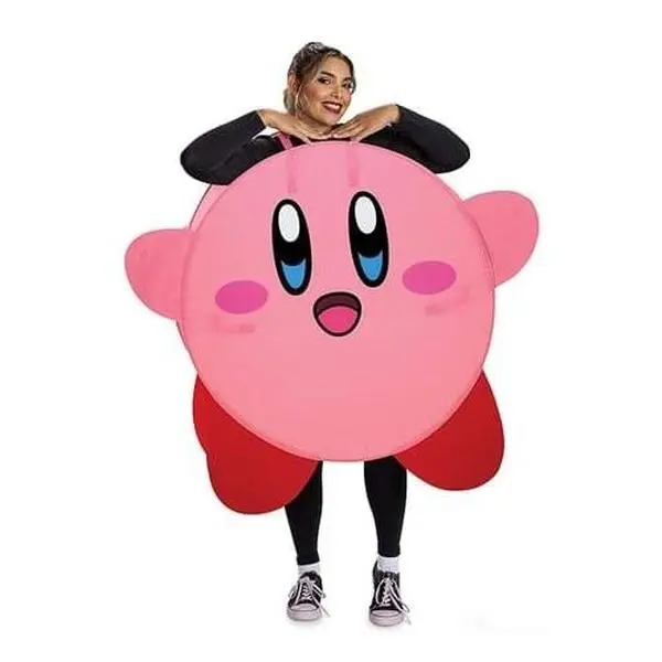 HalloweenCostumes Men's Adult Kirby Pop Out Costume Clothes, Nylon Material, Adjustable Straps, Fitted Design, Included Accessories for Special Occasions