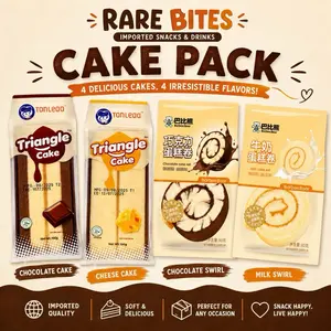 4-pack-Rare Bites Imported Cake Variety Pack – Chocolate Cake, Cheese Cake, Chocolate Swirl & Milk Swirl Cakes