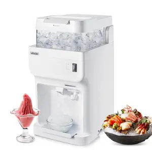 【Father's Day】VEVOR Commercial Ice Shaver Crusher,  220lbs Per Hour Electric Snow Cone Maker with 8L Ice Cube Box, 350W 1500RPM Tabletop Shaved Ice Machine for Parties Events Bar, Home and Commercial Use (White)