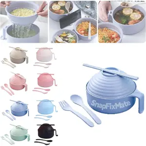 SnapFixMate 6 Piece Set Microwave Ramen Bowl with Lid,Ramen Bowl Set,Microwave Noodle Bowl with Lid Ramen Bowl with Chopsticks and Spoon,Ramen Noodle Microwave Bowl - Ramen Noodle Bowls Microwavable Christmas,Newyear,TikTokShopBlackFriday fathersdaygift